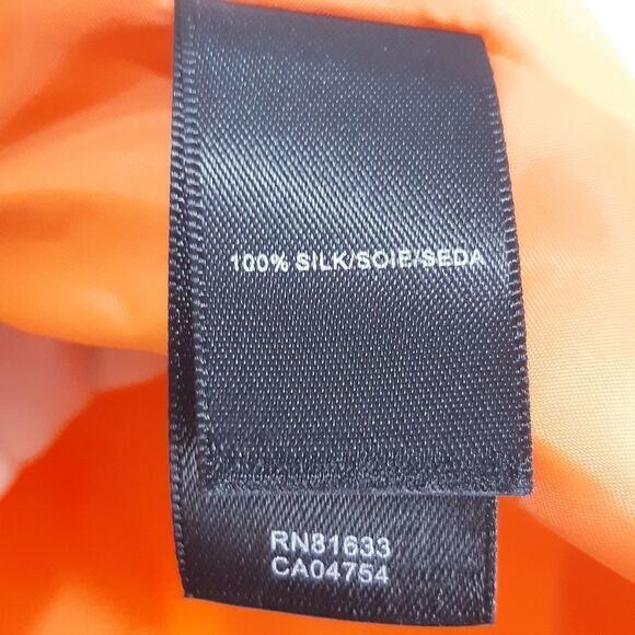 100% Silk NWOT Kenneth Cole NY Tangerine Splash Racerback Top - Picture 2 of 8